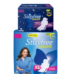 Stayfree Secure Day Night Sanitary Napkins Combo- Cottony XL 40 Pads + Nights XXL 18 Pads-picture-38