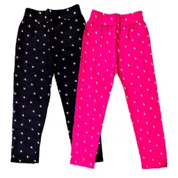 BAESD Girls Pack of 2 Printed Stretchable Skinny Fit Ankle Length Leggings-picture-18