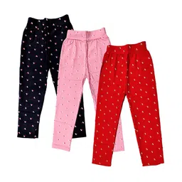 BAESD Girls Pack of 3 Printed Stretchable Skinny Fit Ankle Length Leggings-picture-25
