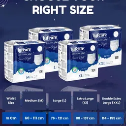 Lyfcare Set Of 3 Secure Night Adult Pull Up Diaper Pants - L - 10 Pieces Each image 2