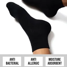 FOOTPRINTS Men Pack Of 3 Anti Bacterial Bamboo Calf & Ankle Length Socks image 3