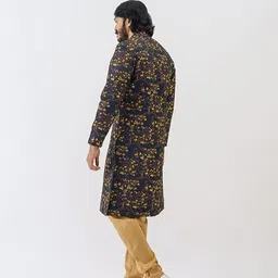 brand boy Indo Western Sherwani Wedding Dress for Men Ethnic Wear - Yellow (Large) image 2