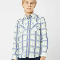 gas Lanzo Checked Slim Fit Shirt with Flap Pockets-picture-41