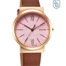 Sonata Women Essential Leather Straps Analogue Watch 87044WL01-image-92