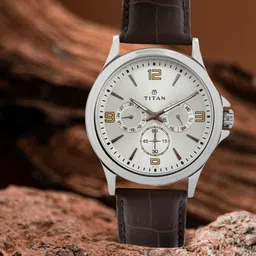 Titan Men Silver-Toned Dial Watch 1698SL01 image 1