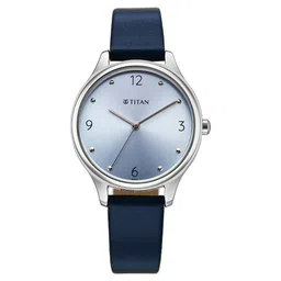 Titan Neo Quartz Analog Blue Dial Blue Leather Strap Watch For Women-picture-28