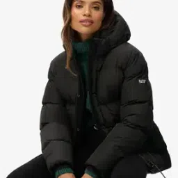 Hooded 5 Baffle Sports Puffer Jacket-image-1
