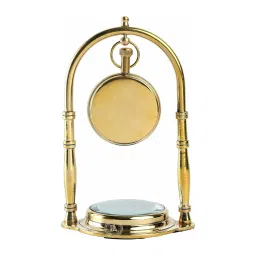 Decor Antique Vintage Shinny Brass Table Decorative Clock with Compass image 5