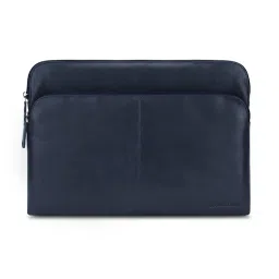 CARLTON Unisex Navy Blue Liverpole 14 Inch Leather Laptop Sleeve-picture-30