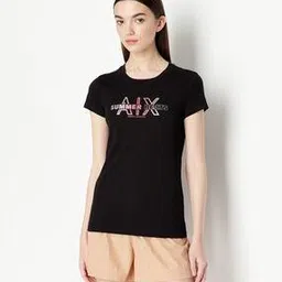 armani exchange Organic Cotton Slim Fit T-Shirt with Iridescent Logo-picture-49