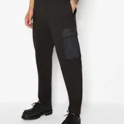 armani exchange Stretchable Track Pants with Cargo Pockets-picture-41
