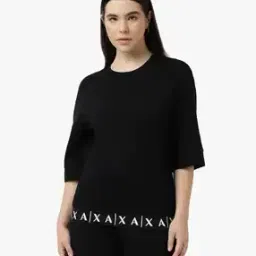armani exchange Boxy Fit Sweatshirt with Logo Lettering-picture-18