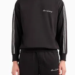 armani exchange Men Signature Brand Print Regular Fit Crew-Neck Sweatshirt-picture-41