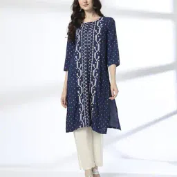 siyahi Women Micro Print Straight Kurta image 2