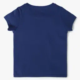 yousta Girls Typographic Print Regular Fit Crew-Neck T-Shirt image 2