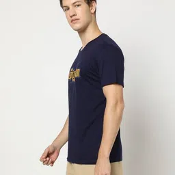 yousta Men Typographic Print Regular Fit Crew-Neck T-Shirt image 2