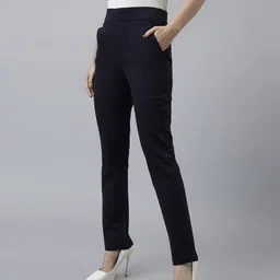 xpose Women Slim Fit Flat-Front Trousers image 2