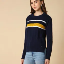 allen solly Women Knitted Pullover with Ribbed Hems image 2