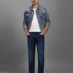 louis philippe Men Washed Straight Jeans with Insert Pockets image 2