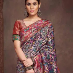 ri-wah Women Ethnic Design Traditional Saree with Blouse Piece           image 2