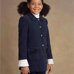 one friday Girls Patterned Overcoat with Patch Pockets image 2