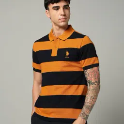u.s. polo assn. Men Yarn-Dyed Striped Slim Fit Polo T-Shirt image 2