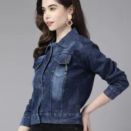 leia Women Regular Fit Denim Jacket with Flap Pockets image 2