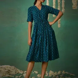 flowervelly Women Tie & Dye A-Line Dress image 2