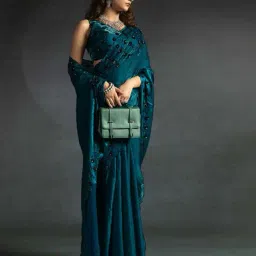 ri-wah Women Embellished Saree with Cut-Work Border image 2