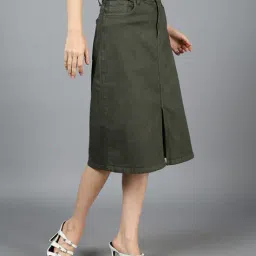 Shein High Waist Midi Slit A-Line Skirt with Pockets image 2