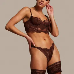 hunkemoller Indigo Non-Padded Under-Wired Longline Bra image 2