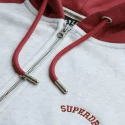 superdry Women Essential Colourblock Regular Fit Zip-Front Hoodie image 2