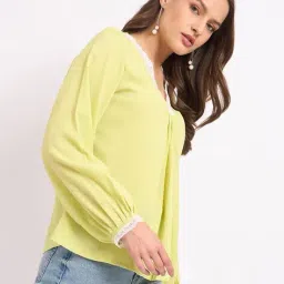 leia Women Regular Fit Top with Puff-Sleeves image 2