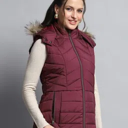 monte carlo Women Regular Fit Jacket with Fur Detail image 2