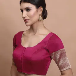 salwar studio Women Woven Hooked Front-Open Blouse image 2