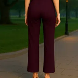 leia Women Relaxed Fit Flat-Front Trousers image 2