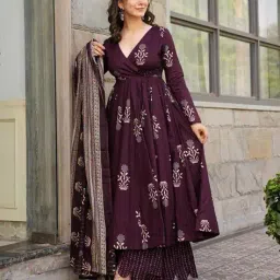 fashion basket Women Floral Print Anarkali Kurta Suit Set image 2