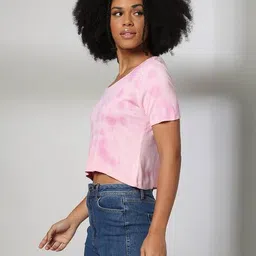 rio Women Tie & Dye Regular Fit Cotton Crop Top image 2