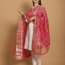 svaraa Women Printed Dupatta with Embellished Border image 2