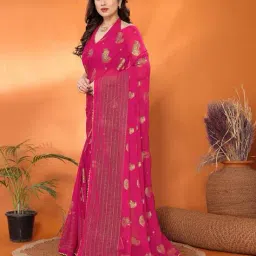 vedant vastram Women Printed Georgette Saree with Tassels image 2