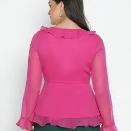 fyre rose Women Regular Fit Ruffle Top image 2