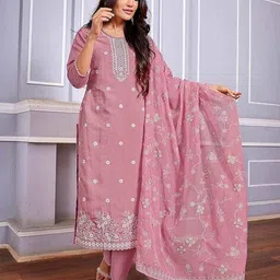 nyrika Women Embroidery Straight Kurta Set image 2
