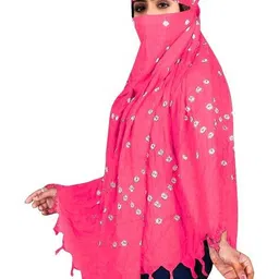 akshadeep Women Tie & Dye Scarf with Tassels image 2