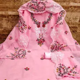 svaraa Women Embroidered Unstitched Dress Material image 2