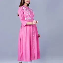 birampuria designer studio Women Embroidery Flared Kurta image 2