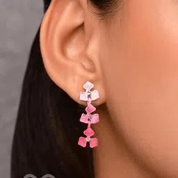 everstylish Women Stone-Studded Floral Drop Earrings image 2