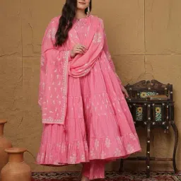 gulmohar jaipur Jaipur Cotton Ankle Length Anarkali Kurta Set image 2