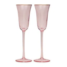 pure home and living Set of 2 Spiral Textured Champagne Flutes image 2