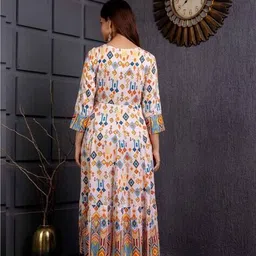 jaipurite Women Printed Fit and Flare Dress image 2