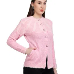 chatanya Women Wool Cardigan with Button Closure image 2